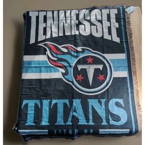 Decorative Collectible NFL Tennessee Titans 60" X 48 Banner Rug Fringe Trim Blue